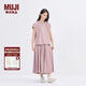 無印良品（MUJI） IDEE 女式 平紋 法國袖罩衫 短袖t恤上衣 女裝25年夏季 GA42CC5S 煙熏粉色 M （155/80A）