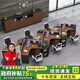 美軒戈家具辦公桌簡(jiǎn)約現代創(chuàng  )意職員辦公桌卡座員工桌隔斷工位辦公室屏風(fēng)辦公桌椅組合 5人位帶柜