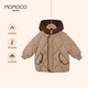 瑪米瑪卡（MOMOCO）兒童棉服外套冬季保暖連帽棉衣棉襖韓版休閑外套 咖色 120