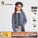 暇步士（Hush Puppies）【經(jīng)典款】童裝兒童女童冬季新款舒適小香風(fēng)氣質(zhì)開身線衣 藏藍(lán) 150