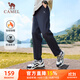 駱駝（CAMEL）加絨直筒長(cháng)褲男裝防潑水梭織運動(dòng)褲 C14CAYL6633A 幻影黑 XXXL