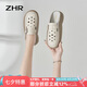 ZHR拖鞋女夏真牛皮元?dú)舛炊葱优畯?fù)古鏤空外穿半拖女 AH291 米色 37