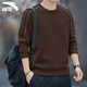 安踏 衛衣男運動(dòng)外套春秋季款透氣圓領(lǐng)套頭衫寬松打底衫微胖男長(cháng)袖t恤 7708-5深咖啡【常規款】 L (175)