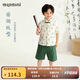 MQDMINI童裝男童漢服夏季兒童套裝國(guó)風(fēng)盤(pán)扣外出休閑兩件套 滿(mǎn)印熊貓