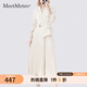 MeetMetro瑪依爾西裝連衣裙女2025秋季新款質(zhì)感職業(yè)通勤百褶裙 淺杏【現(xiàn)貨閃電發(fā)】 L