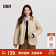 森馬（Semir）棉服女冬季中長(cháng)款輕薄寬松拼接燈芯絨翻領(lǐng)插肩袖棉衣101724112007