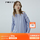 PORTS寶姿 商場(chǎng)同款新品女裝氣質(zhì)百搭條紋針織上衣LL8K414RKE004 貝爾藍 S