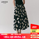 艾諾絲雅詩(shī)【商場(chǎng)同款】2025夏季新品100%棉碎花半身裙長(cháng)裙大裙擺40413595 黑底米花 S