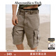 ABERCROMBIE & FITCH【復古工裝風(fēng)】男裝25夏新款baggy大口袋五分短褲KI128-5117 淺棕色 28 W (170/72A)