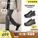 百麗厚底健步鞋男25秋季新款格紋壓花休閑運動(dòng)鞋A2125CM5【預售】 黑色-單里 42 (260mm)