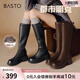 百思圖【徐璐明星同款】都市朋克冬商場新款騎士女長靴M5603DG4 黑色絨里 M5603DG4 36