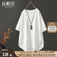 絲柏舍圓領(lǐng)T恤2025夏季新款女裝前短后長(cháng)設計寬松款短袖上衣