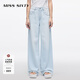MISS SIXTY【免費(fèi)改褲】2025春季新款牛仔褲女復(fù)古洗水寬松闊腿褲百搭街頭風(fēng) 晴山藍(lán)-含天絲 24