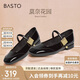 百思圖【喬欣同款】莫奈花園法式瑪麗珍M3173AQ5黑色 37