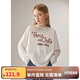 ELLE KIDS童裝秋季女童松弛寬松圓領(lǐng)燙鉆印花休閑透氣套頭長(cháng)袖T恤