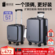 翻譯官鋁框前側開(kāi)行李登機電腦商差旅行大小結實(shí)耐用拉桿箱PC男女 礦石灰擴展雙拉鏈深倉前開(kāi) 20英寸 側開(kāi)登機箱5-7天