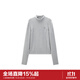 樂町【商場同款】冬季新款百搭設(shè)計感結(jié)構(gòu)長袖T恤女C2CPE4301 正灰色 M