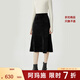 阿瑪施（AMASS）女裝新款優(yōu)雅氣質(zhì)魚尾中腰雪尼爾半身裙5200404 雪尼爾-黑 M (3碼)