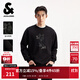 杰克·瓊斯（JACK&JONES）男裝25年秋冬季衛衣男加絨潮流法斗狗印花寬松長(cháng)袖圓領(lǐng)套頭打底衫 E40黑色 M （175）