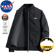 NASA MARVEL羽絨服男士外套上衣服秋冬純色簡(jiǎn)約透氣輕便防寒保暖 黑色 2XL