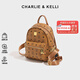 CHARLIE&KELLI CK品牌包包女款雙肩包女士2025年媽咪背包書包生日七夕實(shí)用禮物 棕色大號【京倉配送 贈禮袋】