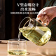 滿(mǎn)弓德國品質(zhì)耐高溫冷水壺涼水壺杯夏大容量高硼硅家用防爆玻璃泡茶壺 【1壺1杯】透明無(wú)印+光面蓋1000ml