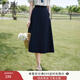 香影藏青色a字高腰半身裙女2025夏季新款傘裙垂感氣質(zhì)通勤中長(cháng)裙 藏青 M 160/84A/95-110斤