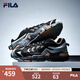 FILA 斐樂男鞋官方掠奪者復古跑鞋 2022春夏季潮流透氣輕便運動休閑鞋 黑色/中灰-BG 41