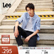 Lee25新品寬松版翻領(lǐng)藍色條紋男女同款長(cháng)袖襯衫休閑LUT009833207 藍色（尺碼偏大，拍小一碼） M