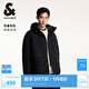 杰克·瓊斯（JACK&JONES）男裝FFUM系列春秋潮流略寬松抽繩連帽立領(lǐng)棉服外套男款224409033 黑色E41 S 170
