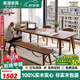 果漫實(shí)木大書桌白蠟?zāi)竟ぷ髋_(tái)現(xiàn)代簡(jiǎn)約家用餐桌學(xué)習(xí)長(zhǎng)桌原木辦公電腦桌 進(jìn)口松木：180*80*75厚度5cm