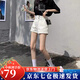 蘿美醬白色牛仔短褲女棉春秋2025新款高腰顯瘦a字卷邊辣妹熱褲設計感 白色牛仔短褲 28 二尺一
