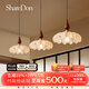 ShareDon 餐桌燈 吊燈創(chuàng)意個性藝術(shù)餐廳主燈吧臺燈具中古風(fēng)茶室燈中山燈具 C款/長排餐吊【100CM】-黑胡桃木