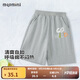MQDMINI兒童褲子夏季男童短褲休閑外出5分褲 GOGO字母淺花灰130