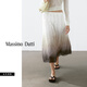 Massimo Dutti夏季新品2025女裝 藝術(shù)設(shè)計(jì)感漸層色印花中長(zhǎng)裙半身裙 05234883 石青色 XS (34) (165/62A)尺碼偏大
