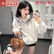 SNYDER WEAR美式復古毛領(lǐng)拉鏈開(kāi)衫連帽衛衣外套女秋冬季2025年新款情侶上衣女 白灰色（重磅銀狐絨）秋冬加絨款 L 105-115斤