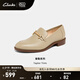Clarks其樂女鞋Taylor Trim樂福鞋女復(fù)古小皮鞋單鞋通勤平底鞋豆豆鞋 淺沙色 建議拍小半碼 36