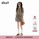 DZZIT地素半身裙2025夏季新款貓咪滿(mǎn)印塔克打褶設計短裙女3J2S2186O 淺綠色 M