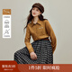 茵曼2025秋冬女裝新款復古釘珠繡花純棉燈芯絨襯衫顯瘦長(cháng)袖上衣 土卡其 M
