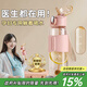 cica吸管杯成人孕婦產(chǎn)婦月子專(zhuān)用玻璃水杯女耐熱便攜喝水杯子帶刻度夏 櫻花粉-500ml（升級重力球款）