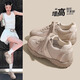 樂卡利德訓(xùn)鞋女款內(nèi)增高2025新款夏季厚底運(yùn)動(dòng)休閑鞋復(fù)古百搭阿甘鞋 白灰色（約3-5CM） 單層 帶內(nèi)增高 37