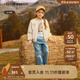 Teenie Weenie Kids小熊童裝秋季女童撞色羅紋甜美風(fēng)刺繡棉服外套 乳白色 120 cm