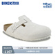 BIRKENSTOCK勃肯德國(guó)進(jìn)口女款牛皮絨面革軟底軟木Boston包頭拖鞋七夕甄選 白色/復(fù)古白窄版1027693 39