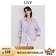 LILY2025夏新款女裝棉麻簡約氣質(zhì)法式寬松休閑紫色長袖襯衫外套 801紫色 M