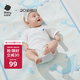 babycare嬰兒天絲苧麻涼席寶寶透氣涼墊幼兒園抗菌涼席鯨魚樂車56*100CM