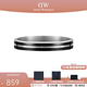 丹尼爾惠靈頓（DanielWellington）dw手鐲 銀色與曜目黑撞色情侶手鐲 生日禮物送女友送男友 銀色與黑撞色中號  DW00400254