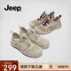 Jeep休閑運(yùn)動(dòng)鞋女網(wǎng)面透氣夏季一腳蹬軟底戶外登山鞋女 灰色  39 