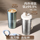保溫杯鈦杯高顏值純鈦咖啡杯女新款吸管水杯子車(chē)載送禮便攜鈦水杯 麥禾銀（內外純鈦+純鈦吸管）560ml