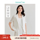 茵曼（INMAN）【商場(chǎng)同款】萊賽爾亞麻小西裝2025夏女裝新款短袖短外套上衣 珍珠白 S
