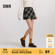 森馬（Semir）半身裙女格紋A字裙復(fù)古文藝氣質(zhì)冬俏皮時尚短裙小個子學(xué)院風(fēng) 灰藍(lán)色調(diào)00428 L